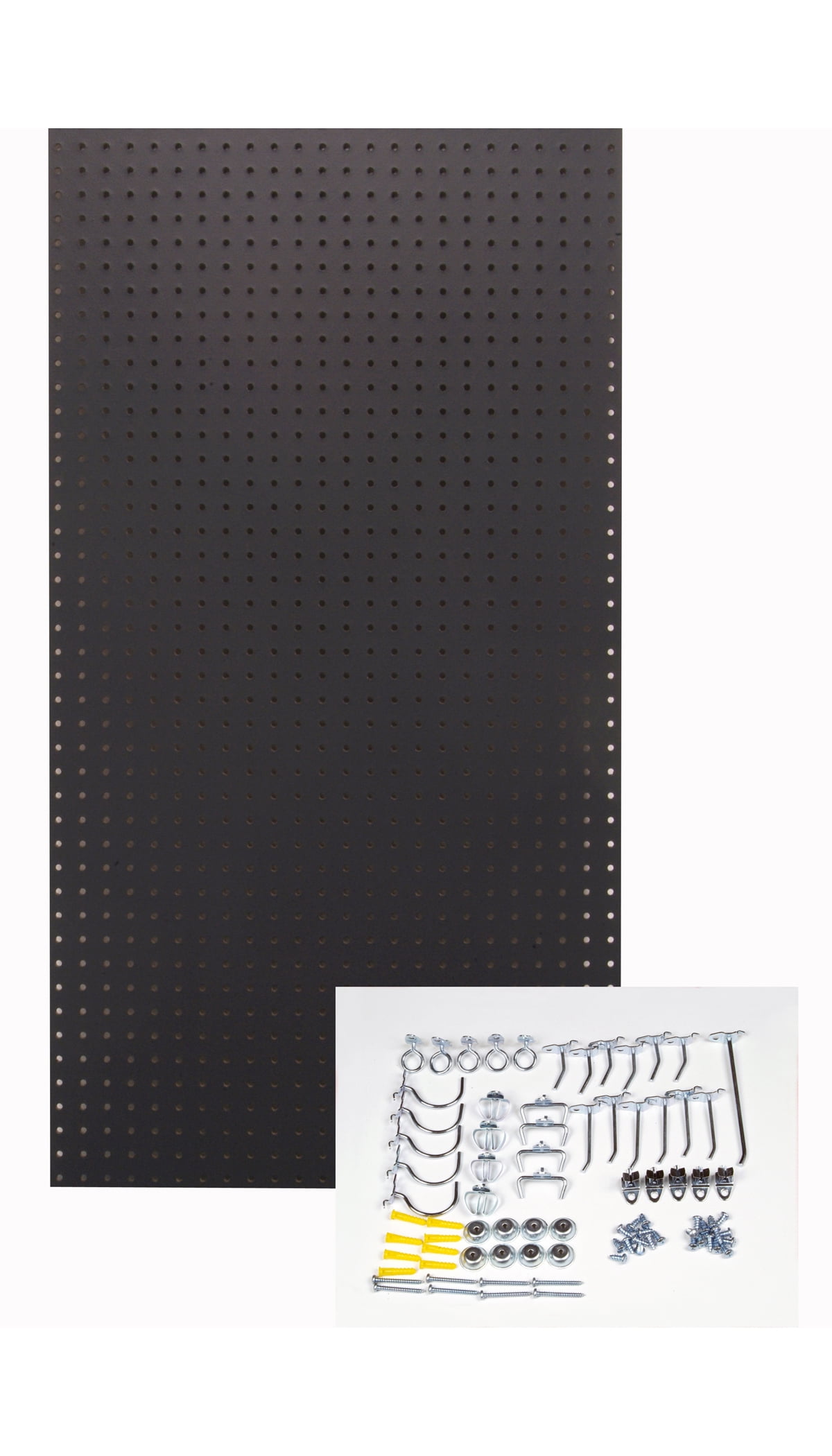 Wall Ready Black Pegboard Kit 24 In. W x 42 In. H x 1/4 In. D Heavy