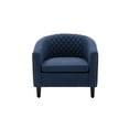 thumbnail image 5 of ARCTICSCORPION Vintage Accent Barrel Chair, Mid-Century Arm Chair with Nailheads and Black Solid Wood Legs, Modern Linen Fabric Club Chair for Living Room and Bedroom, Navy, 5 of 7