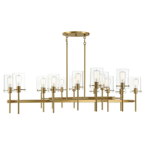 Vista 16-Light Chandelier in Burnished Brass