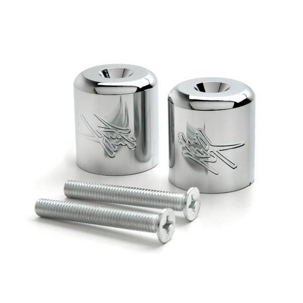 Krator Chrome Bar Ends Logo Hand Grip Handlebar End Caps
