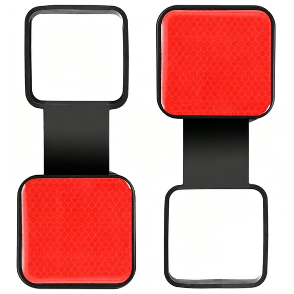 AUTOXBERT 2x Red Hitch Reflector Car Trunk Trailer Receiver Cover Plug Cap for 2" Safety