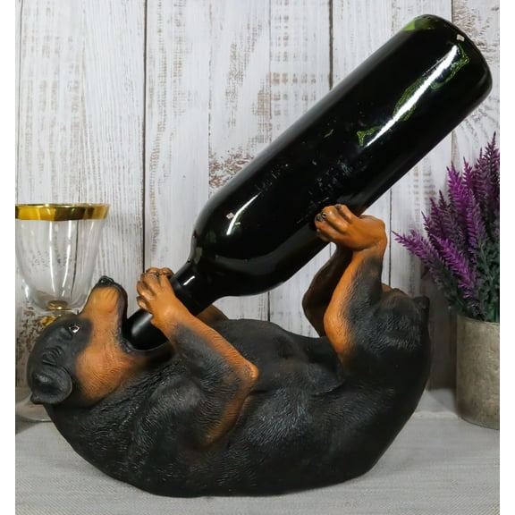 Canine Pedigree Rottweiler Butcher's Dog Wine Oil Bottle Holder Figurine Kitchen