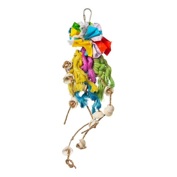 Prevue Pet Products Playfuls Sound & Movement Ropes & Shell Ring Bird Toy 62603