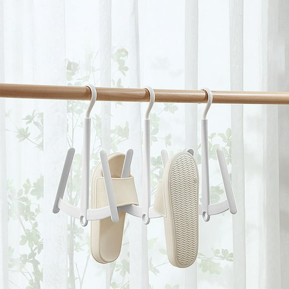 Tendedero de zapatos | Colgador de plástico giratorio multifuncional para zapatos, zapatillas de deporte, sombreros, calcetines | Diseño plegable a prueba de viento | Organizador de pie que ahorra