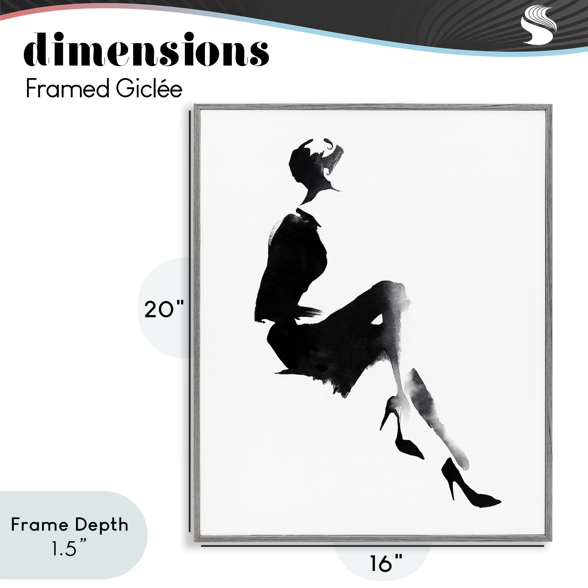 Stupell Industries Chic Silhouette Noir Gray Framed Giclee Art, design by Svetlana Aleynikova