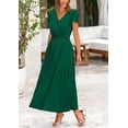 thumbnail image 2 of PRETTYGARDEN Women's Summer Maxi Dresses Trendy Casual Button V Neck Ruffle Cap Sleeve Long Flowy Pleated Dress, 2 of 6