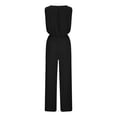 thumbnail image 4 of up to 60% off Gifts Usmixi Jumpsuits for Women Dressy Casual Business Elastic Waist Wide Leg Tank Jumpsuits Overalls Summer Round Neck Sleeveless Solid Long Formal Rompers Black m, 4 of 6