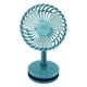 thumbnail image 1 of Mini ventilador USB portátil con aspas dobles para escritorio, refrigeración de 2 cabezales para estudiantes y oficina, compacto y plegable, redondo azul claro, 1 of 5