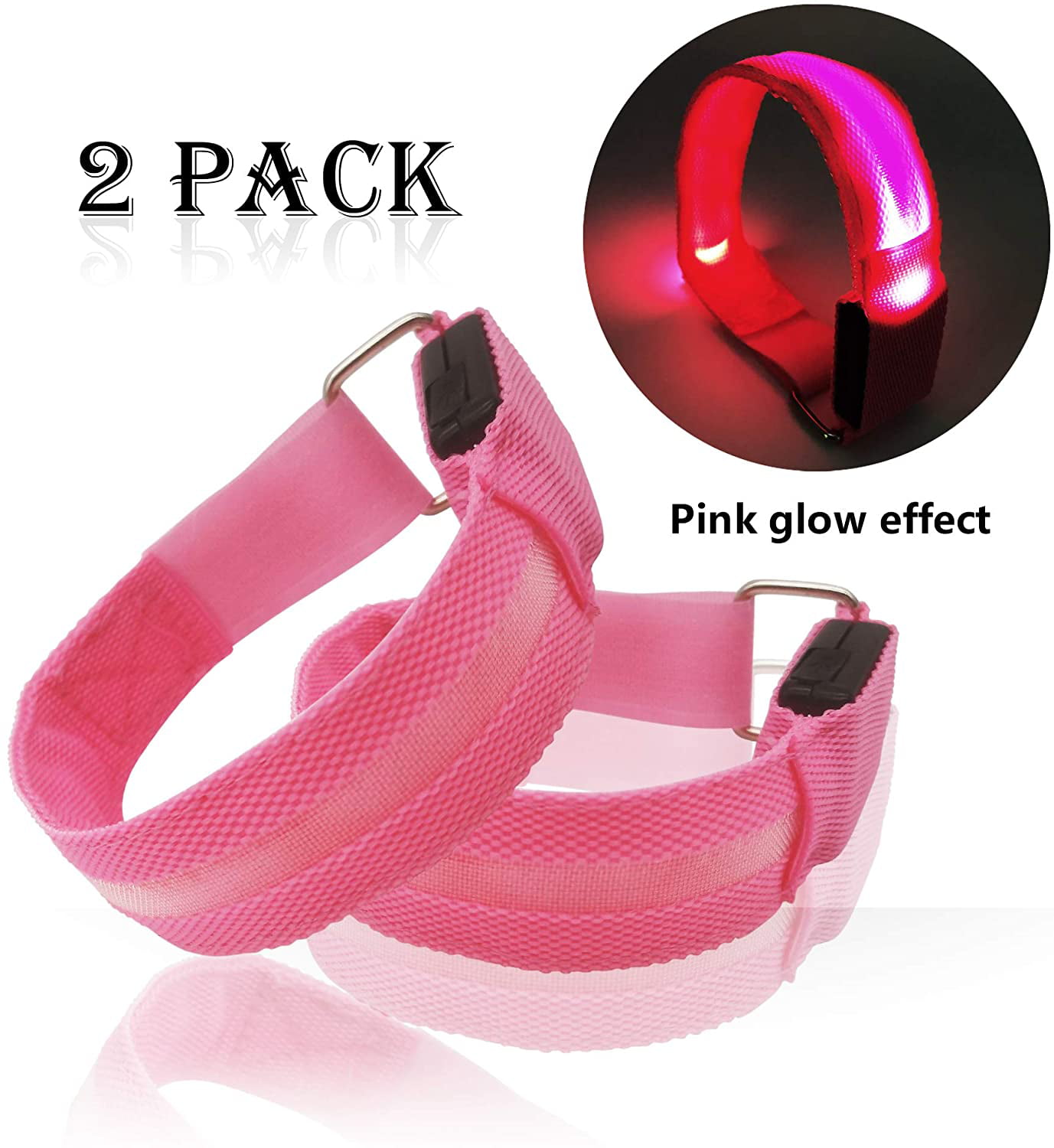 4x Glow Bracelet Reflector Band Jogging Safety Wristband children Soft Band Orange 