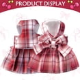 thumbnail image 3 of Dog Dress Harnesses For Small Dogs Girl Puppy Cat Bunny Rabbit Clothes Outfit Plaid Pet Cat Apparel Bow Doggy Dresses With Leash Set For Chihuahua, 3 of 5
