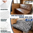 thumbnail image 3 of FUIALDOLG Zebra Pattern RV Couch Covers Stretch, Suitable for Travel Trailer Trips, Furniture Protector Suitable for Sofa Bed, 3 of 7