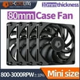 thumbnail image 2 of ID-cooling 80mm PWM 800-3000rpm mini ITX black pc case fan ultra-thin 10mm thickness temperature controlled cooling ventilator, 2 of 7