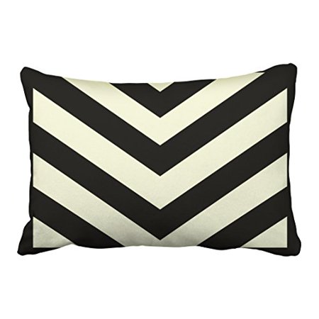 Winhome Modern Vintage Big Black And White Stripes Chevron Simple