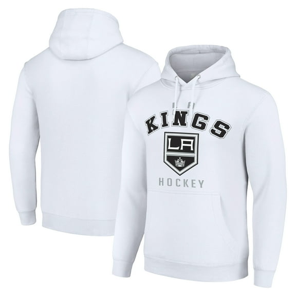 Men's Starter White Los Angeles Kings  Logo Pullover Hoodie
