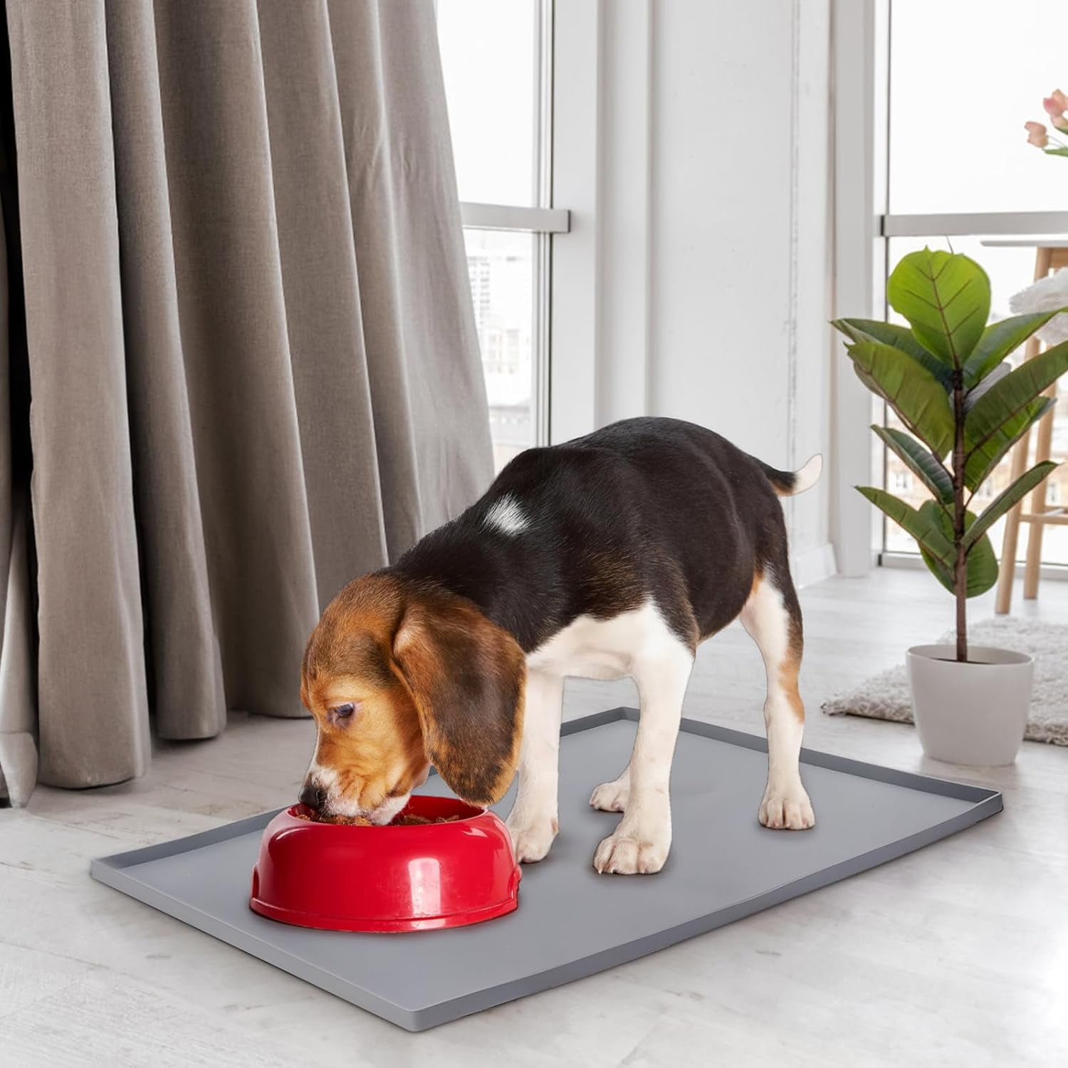 Laundry Guard for Washer or Dryer Cover Top Protector Mat,23.6" x 19.7" Silicone Mat Waterproof and Anti-Slip Washing Machine Cover, Multipurpose Pet Feeding Mat, Craft Mat, Countertop Protector, Grey
