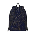 thumbnail image 2 of Picia Copper-Gold Gloss Outline Flower Printed Canvas Daypack - Stylish and Durable Vintage Compact Backpack - Class, Work, Travel, or Laptop Bookbag,Organized Compartments-Medium, 2 of 6