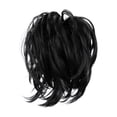 thumbnail image 2 of Mother's Day Glueless Wigs Human Hair Wig Band 360 Lace Front Wigs Human Hair Messy Hair Bun Hair Pieces Curly Synthetic Updo Scrunchies Ponytail Extension for Women Black Back to Campus, 2 of 5