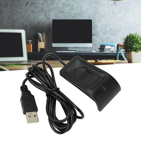 USB Fingerprint Reader, Plug and Play Fingerprint Scanner Password Free Login, Sign in, Lock, Unlock PC & Laptops, Delicate Texture and Efficient Touch, Black