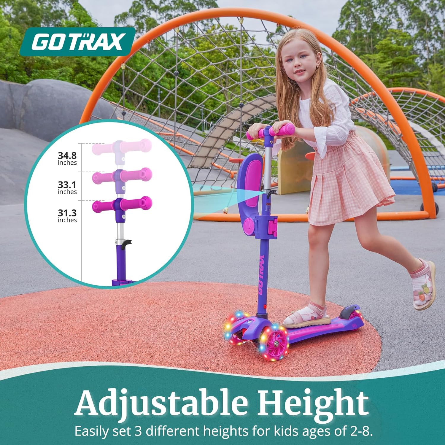 GOTRAX KS3 Three-Wheel Kids Scooter with Removable Seat photo 7