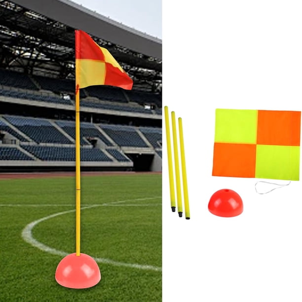 Postes de agilidad de fútbol Bandera de esquina de fútbol Campo de fútbol Bandera de esquina Campo de juego 3 postes con base roja.