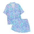 thumbnail image 1 of Luvoko Ensemble de Pyjama à Imprimé Écailles de Poisson Dégradé pour Filles, 1 of 4
