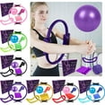 thumbnail image 2 of Meottam 5 in 1 Yoga Set with Back Cracker Roller & Deep Tissue Massage Yoga Blocks, Yoga Ball, Ring & Accessories for Stretching & Relief (Pink), 2 of 7