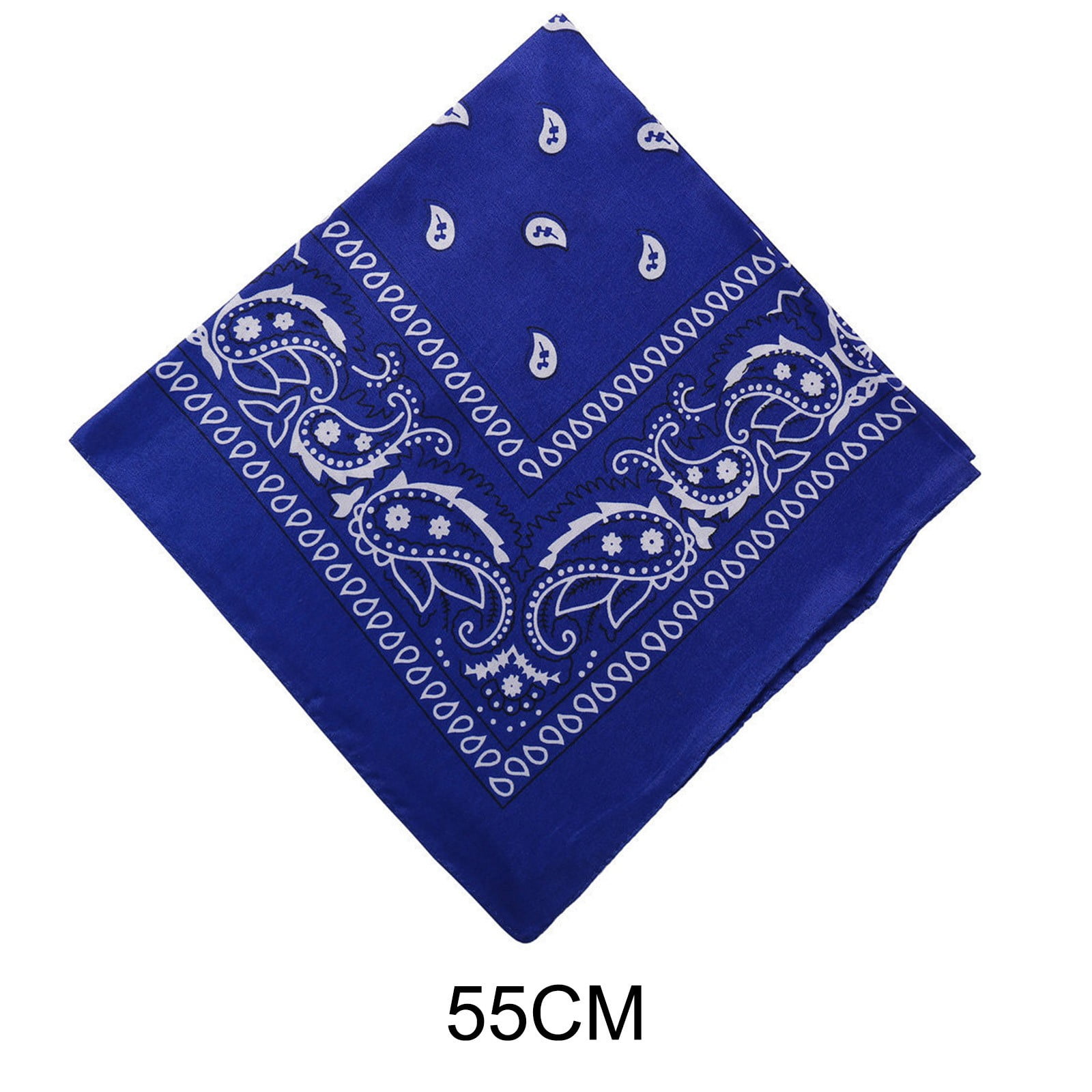 Blukids Multi-Purpose Cotton Paisley Cowboy Bandanas Headband for Men and Women（Dark Blue）