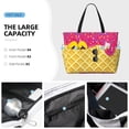 thumbnail image 2 of Wukai Red Ice Cream Print Zipper Bag,large Beach Tote Bag,Waterproof Sandproof Bag,Grocery and Picnic Tote Travel Bag, 2 of 5