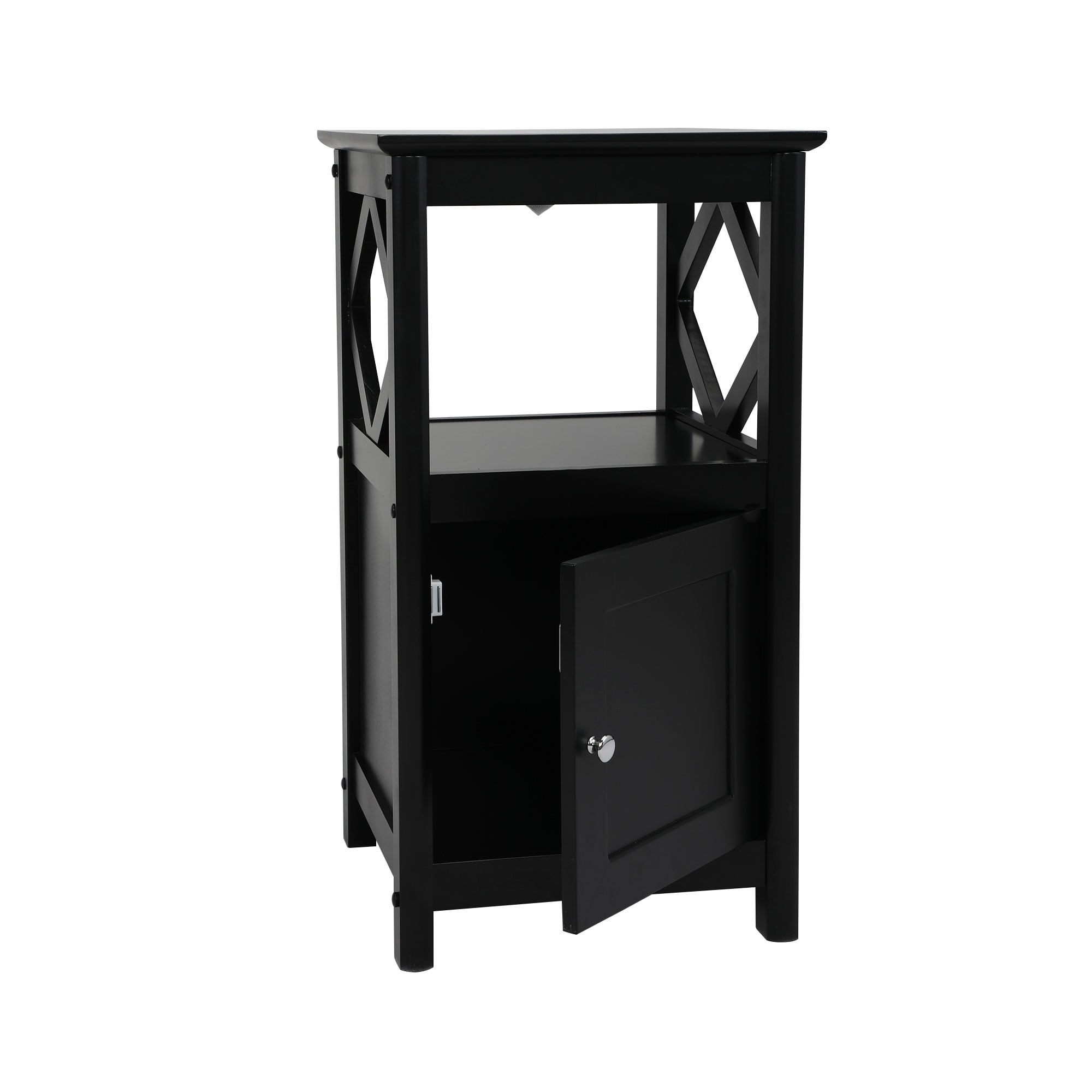 Kepooman Modern Versatile High-Leg Nightstands Side End Table Night Stand Storage Shelf with Drawer for Living Room Bedroom, Black Kepooman Modern Versatile High-Leg Nightstands Side End Table Night Stand Storage Shelf with Drawer for Living Room Bedroom, Black