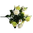 thumbnail image 3 of 10\-branch Artificial Rose Bouquet Simulation flower bouquet Decor Wedding Party Cloth Flower green white, 3 of 8