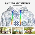thumbnail image 4 of Kdxio Retro ice blue snowflakes Print Womens Oversized Hoodies Sweatshirts Hooded Pullover Tops Sweaters Casual-Medium, 4 of 7