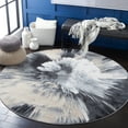 thumbnail image 2 of SAFAVIEH Lagoon Elijah Abstract Area Rug, Charcoal/Ivory, 6'7" x 6'7" Round, 2 of 8