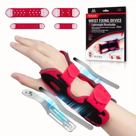 Carpal Tunnel Wrist Brace, 3 Adjustable Aluminum Wrist Support Splint, Left And Right Hand Wrist Brace for Wrist, for Day And Night Support