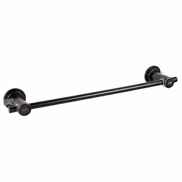 JiePai Suction Cup Towel Bar 24 Inch Oil Rubbed Bronze,Removable Modern Vacuum Suction Towel Holder for Bathroom Door Adhesive Towel Bar Suction Towel Rack Holde