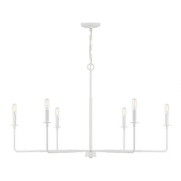 6 Light Chandelier-25 inches Tall By 42 inches Wide-Bisque White Finish Bailey Street Home 159-Bel-4797250