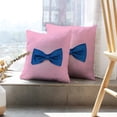 thumbnail image 6 of LALILO Throw Pillow Covers Bow Tie Pink Tie Bow Blue Tuxedo Party Hipster Cushion Cover 18" x 18", 2 Pack, 6 of 6