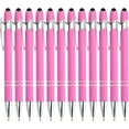 thumbnail image 1 of 12 bolígrafos rosas con punta de lápiz, 2 en 1, elegantes, de metal premium para pantallas táctiles, tinta negra, punta media de 1 mm., 1 of 8