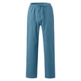 thumbnail image 3 of Men's Casual Pants - Mid Rise Solid Full-Length Everyday Trousers with Drawstring and Pockets for Comfort, 3 of 4