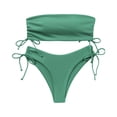 thumbnail image 2 of Minjewel Women's Strapless Bikini Top & Bottom Set Two Piece Sexy Push Up Swimsuit for Beach Photos Summer Vacation,Green,S, 2 of 9