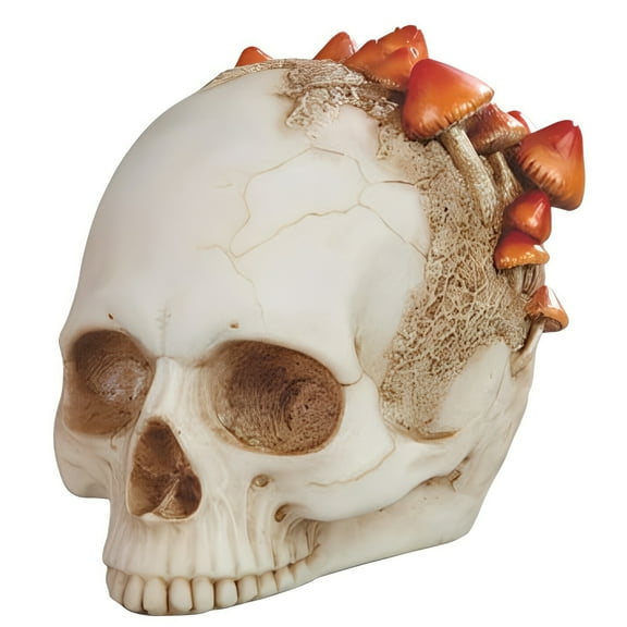 FC Design 4.75"H Skull with Mushroom Figurine Statue Sculpture Ornament Decoration Home/Room Decor and Unique Gift Ideas for Housewarming, Holidays and Birthdays
