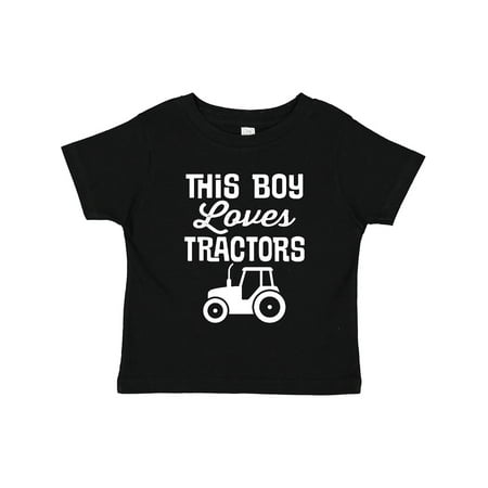 

Inktastic Farming This Boy Loves Tractors Gift Toddler Boy Girl T-Shirt