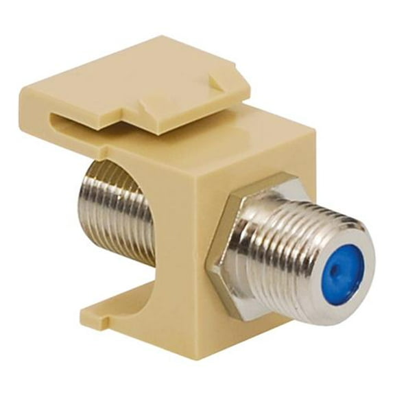 ICC 3 GHz F-Type Modular Jack with Nickel Plated Connector in HD Style, Ivory, Single