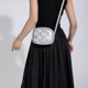 thumbnail image 5 of Bolso bandolera pequeño tejido para mujer, bolso tejido, bolso de hombro cuadrado (plateado), 5 of 7