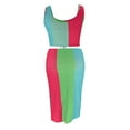 thumbnail image 4 of Njoeus Women's 2 Piece Ribbed Knit Outfits Fashion Color Block Sleeveless Crop Tank and High Waist Skirt Sets Bodycon Dress for Club Party Cocktail XL-5XL Plus Size, 4 of 4