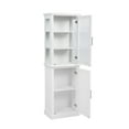 thumbnail image 2 of Linon Serenity Tall Two Door Bathroom Cabinet with Shelves, White, 2 of 28