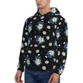 thumbnail image 3 of Naloa Daisies Flowers Men's Casual Hooded Collar Drawstring Hoodies Pullover Sweatshirts Casual Long Sleeve Shirts-4X-Large, 3 of 7