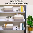 thumbnail image 4 of Gradient Brown Large Woven Cotton Rope Storage Basket for Books, Toys, or Decorative Shelves（3PCS), 4 of 7