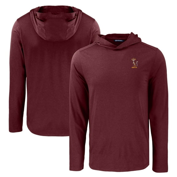Men's Cutter & Buck Maroon Minnesota Golden Gophers Coastline Epic Comfort Eco Recycled Long Sleeve Hoodie T-Shirt
