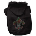 thumbnail image 3 of Christmas Pet Dog  Cat Hoodie Rhinestone, "Holiday Fleur De Lis", 3 of 9