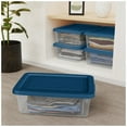 thumbnail image 6 of Sterilite 12 Qt Storage Boxes, Clear Plastic Containers with Snap Lids, Set of 12, Blue, 6 of 8